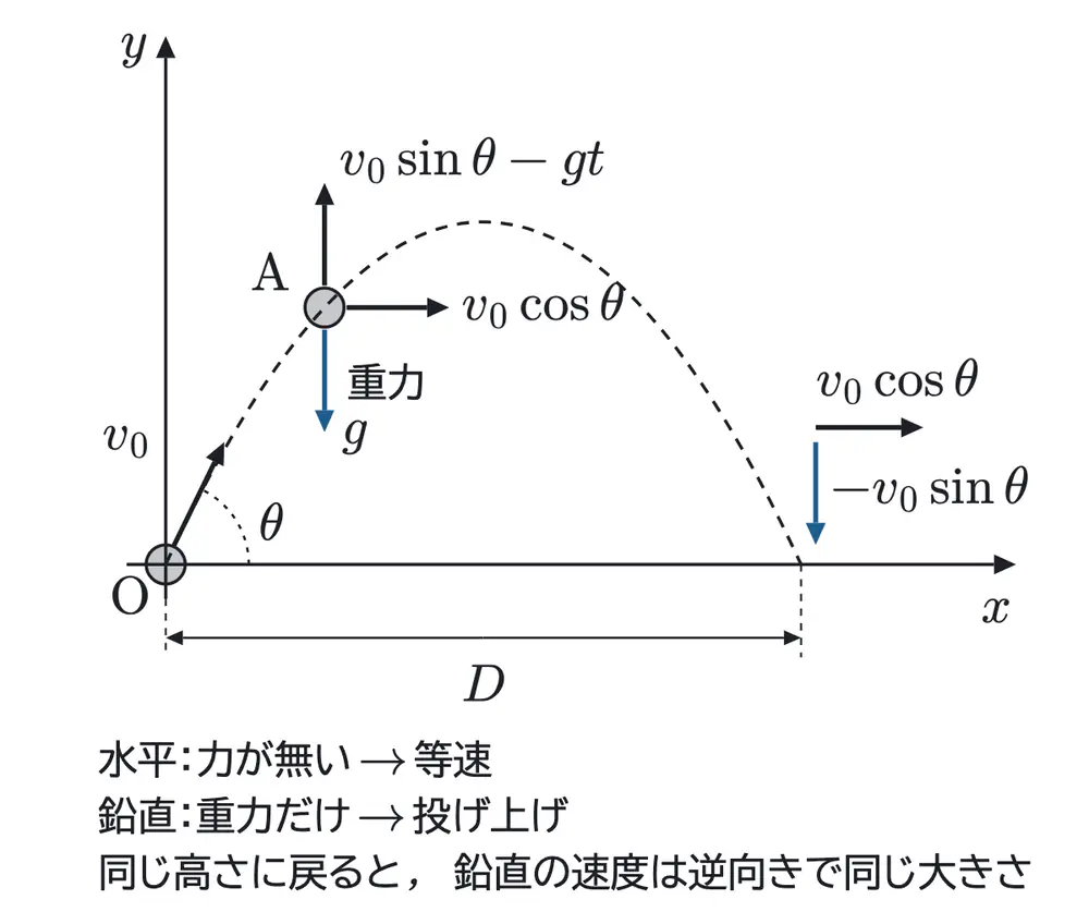 2024年鹿児島大学医学部物理 第1問 解答の方針の図